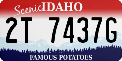 ID license plate 2T7437G