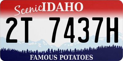 ID license plate 2T7437H
