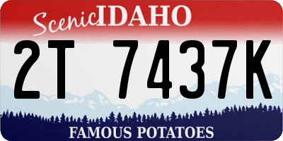 ID license plate 2T7437K