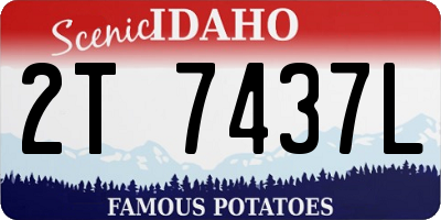 ID license plate 2T7437L