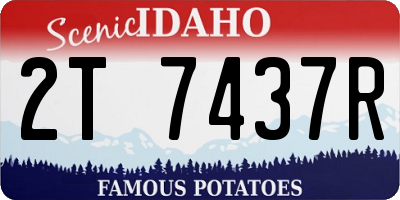 ID license plate 2T7437R