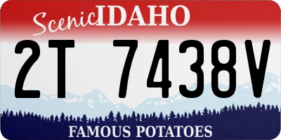 ID license plate 2T7438V