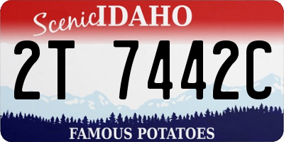 ID license plate 2T7442C