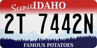 ID license plate 2T7442N