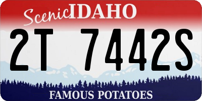 ID license plate 2T7442S
