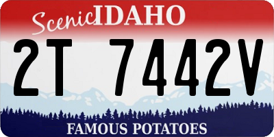 ID license plate 2T7442V
