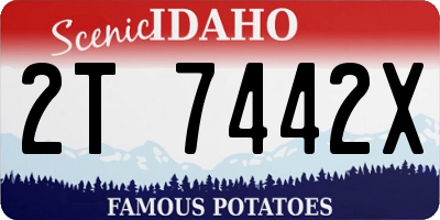 ID license plate 2T7442X