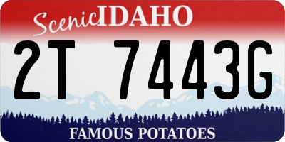 ID license plate 2T7443G
