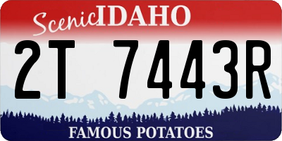 ID license plate 2T7443R