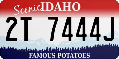 ID license plate 2T7444J