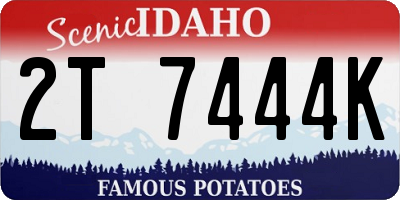 ID license plate 2T7444K