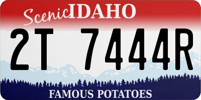 ID license plate 2T7444R