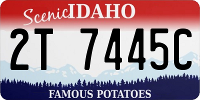 ID license plate 2T7445C