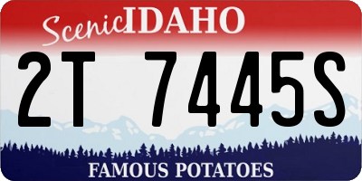 ID license plate 2T7445S