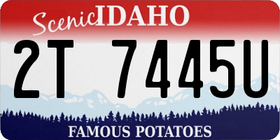 ID license plate 2T7445U