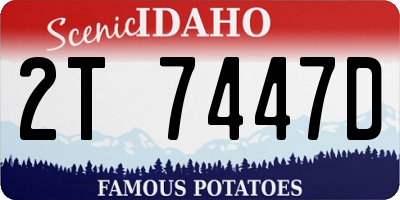 ID license plate 2T7447D