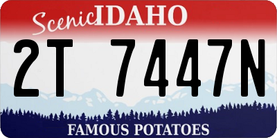 ID license plate 2T7447N