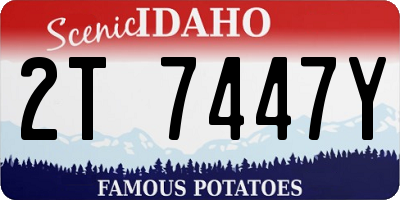 ID license plate 2T7447Y