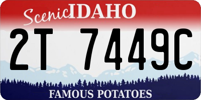 ID license plate 2T7449C