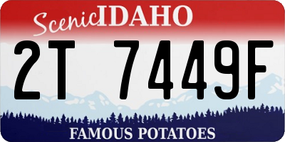 ID license plate 2T7449F