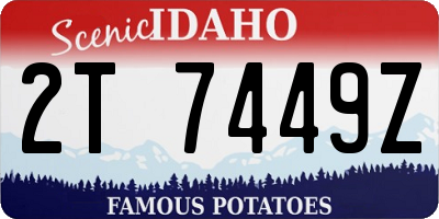 ID license plate 2T7449Z