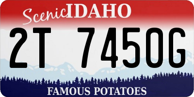 ID license plate 2T7450G