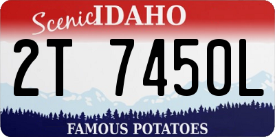 ID license plate 2T7450L