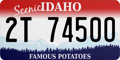 ID license plate 2T7450O