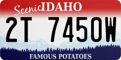 ID license plate 2T7450W