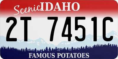 ID license plate 2T7451C