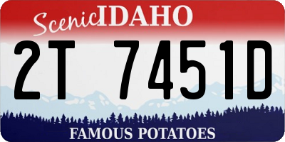 ID license plate 2T7451D