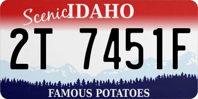 ID license plate 2T7451F