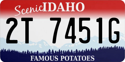 ID license plate 2T7451G