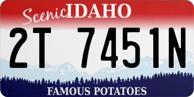 ID license plate 2T7451N