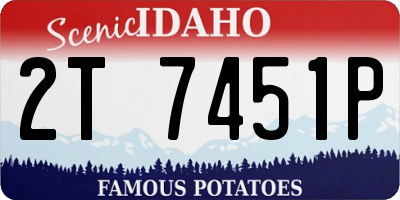 ID license plate 2T7451P
