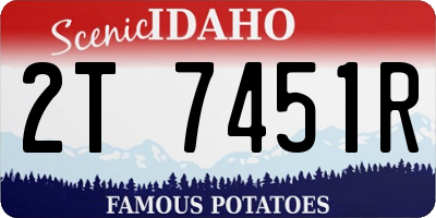 ID license plate 2T7451R