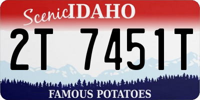 ID license plate 2T7451T