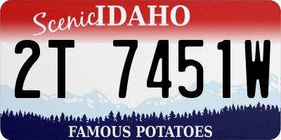 ID license plate 2T7451W