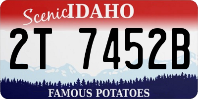 ID license plate 2T7452B