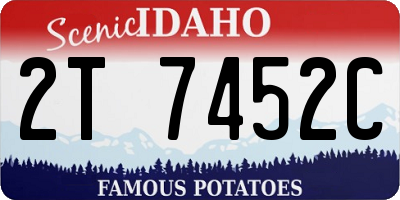 ID license plate 2T7452C