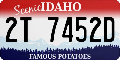 ID license plate 2T7452D