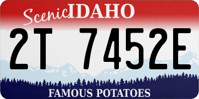 ID license plate 2T7452E