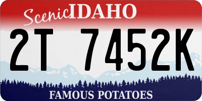 ID license plate 2T7452K