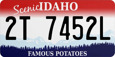 ID license plate 2T7452L