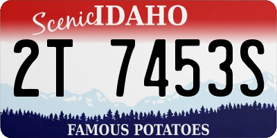 ID license plate 2T7453S