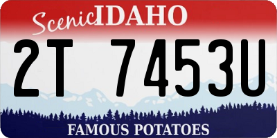 ID license plate 2T7453U