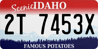 ID license plate 2T7453X