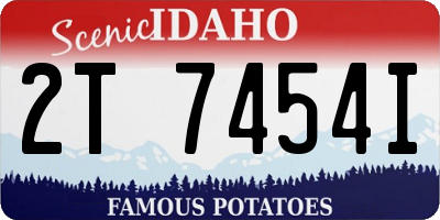 ID license plate 2T7454I