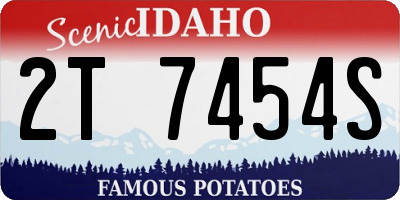 ID license plate 2T7454S