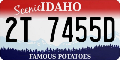 ID license plate 2T7455D